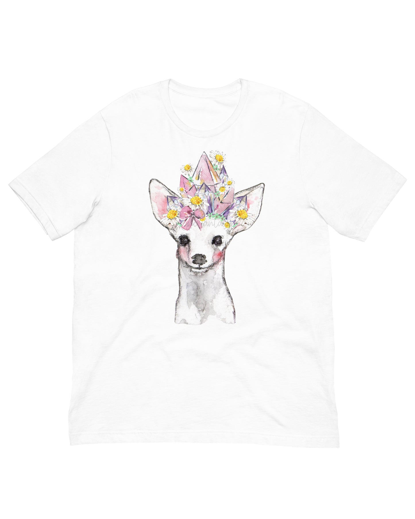 White Hart Crystal Deer Graphic Tee - Crystal Lover Gift Soft Cotton T‑Shirt (Unisex)