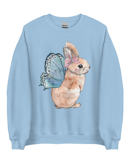 Fairy Bunny Fairycore Sweatshirt - Winged Rabbit Soft Pullover (Unisex)