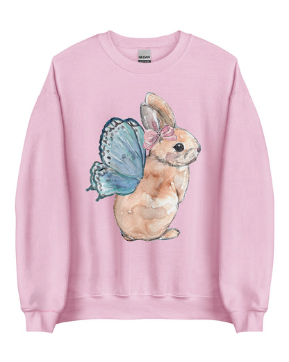 Fairy Bunny Fairycore Sweatshirt - Winged Rabbit Soft Pullover (Unisex)