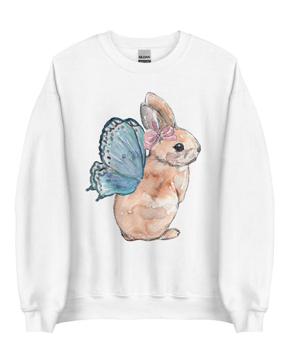 Fairy Bunny Fairycore Sweatshirt - Winged Rabbit Soft Pullover (Unisex)