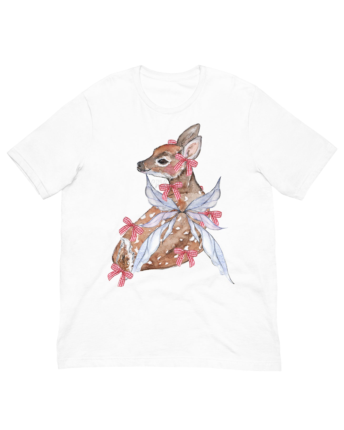 Gingham Fawn Fairy Fairycore Graphic Tee - Winged Deer Soft Cotton T‑Shirt (Unisex)