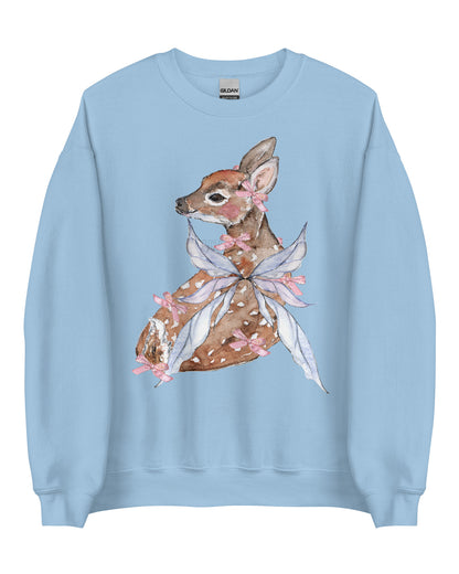 Coquette Fawn Fairy Fairycore Sweatshirt - Winged Deer Soft Pullover (Unisex)