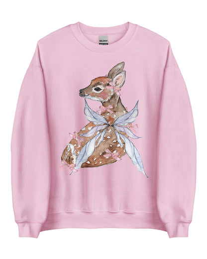 Coquette Fawn Fairy Fairycore Sweatshirt - Winged Deer Soft Pullover (Unisex)