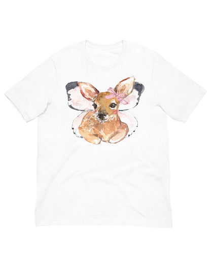 Butterfly Fawn Cottagecore Graphic Tee - Winged Deer Soft Cotton T‑Shirt (Unisex)